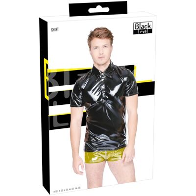 Polo Noir Brillant Pour Homme Black Level - Taille 2xl - Publicité Polo Noir Brillant Pour Homme Black Level - Taille 2xl - Publicité