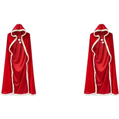 Sodial 2x Cape De Noël Cape De Père Noël Cape De Noël Adulte Pour Femme Costume De7624 - Publicité Sodial 2x Cape De Noël Cape De Père Noël Cape De Noël Adulte Pour Femme Costume De7624 - Publicité