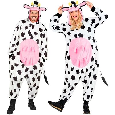 Widmann Plush Onesie Cow (Hooded Jumpsuit) (L/xl) Different Colors - Publicité Widmann Plush Onesie Cow (Hooded Jumpsuit) (L/xl) Different Colors - Publicité