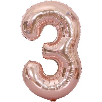 Sans Marque Ballon Géant En Aluminium Pour Anniversaire, Chiffre 3, Rose Et Or, 100 Cm - Publicité Sans Marque Ballon Géant En Aluminium Pour Anniversaire, Chiffre 3, Rose Et Or, 100 Cm - Publicité