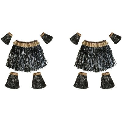 Sodial 2x Hawaïenne Herbe Jupe Costume Bras Bras Élastiques Pieds Couverture Herbe9705 - Publicité Sodial 2x Hawaïenne Herbe Jupe Costume Bras Bras Élastiques Pieds Couverture Herbe9705 - Publicité
