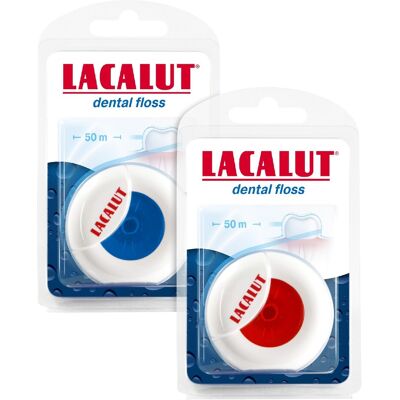 Fil dentaire Lacalut 50m - Nettoyage Interdentaire Frais - Publicité Fil dentaire Lacalut 50m - Nettoyage Interdentaire Frais - Publicité
