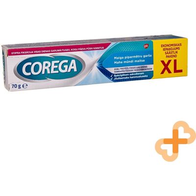 Corega Fixateur Extra Fort Pour Prothèses Dentaires Crème 70 G Menthe Confort - Publicité Corega Fixateur Extra Fort Pour Prothèses Dentaires Crème 70 G Menthe Confort - Publicité