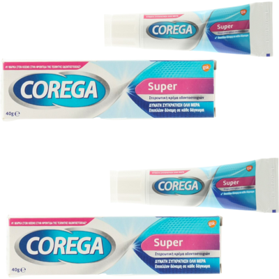 2 X Corega Super Denture Adhesive Cream 40g - Livraison Gratuite - Publicité 2 X Corega Super Denture Adhesive Cream 40g - Livraison Gratuite - Publicité