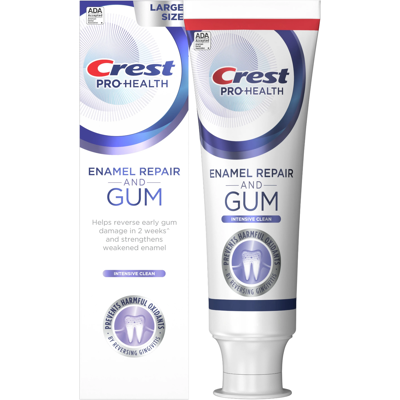 Crest - Pro-Health Réparation d’Émail Gingival Blanchiment Avancé - 4.8 oz - Publicité Crest - Pro-Health Réparation d’Émail Gingival Blanchiment Avancé - 4.8 oz - Publicité