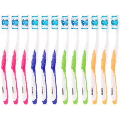 12 Brosses À Dents 4 Couleurs - Poils Moyens - Newgen Medicals - Publicité 12 Brosses À Dents 4 Couleurs - Poils Moyens - Newgen Medicals - Publicité
