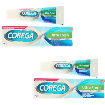 2 X Corega Ultra Fresh Denture Adhesive Cream 40g - Livraison Gratuite - Publicité 2 X Corega Ultra Fresh Denture Adhesive Cream 40g - Livraison Gratuite - Publicité