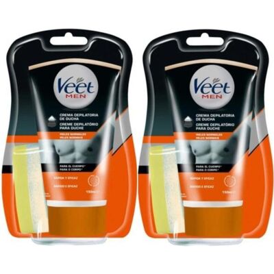 Veet Men Creme Zur Haarentfernung Für Den Körper Unter Der Dusche 150ml X2 Stück - Publicité Veet Men Creme Zur Haarentfernung Für Den Körper Unter Der Dusche 150ml X2 Stück - Publicité