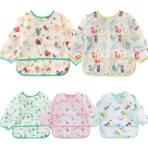 Haimoburg 5pcs Bavoirs Manches Longues Etanches Blouse Peinture Enfant Tablier D'Alimentat - Publicité Haimoburg 5pcs Bavoirs Manches Longues Etanches Blouse Peinture Enfant Tablier D'Alimentat - Publicité