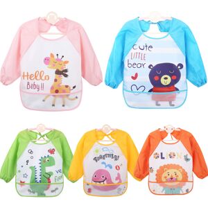 Haimoburg 5pcs Bavoirs Manches Longues Etanches Blouse Peinture Enfan Tablier D'Alimentat - Publicité Haimoburg 5pcs Bavoirs Manches Longues Etanches Blouse Peinture Enfan Tablier D'Alimentat - Publicité