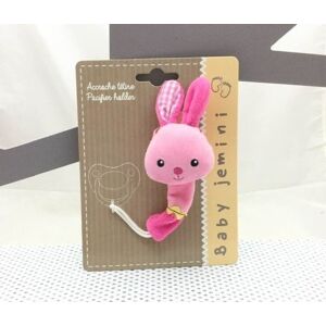 Jemini Attache-Sucette Lapin Rose Velours - Publicité Jemini Attache-Sucette Lapin Rose Velours - Publicité