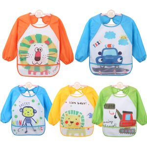 Haimoburg 5pcs Bavoirs Manches Longues Etanches Blouse Peinture Enfan Tablier D'Alimentat - Publicité Haimoburg 5pcs Bavoirs Manches Longues Etanches Blouse Peinture Enfan Tablier D'Alimentat - Publicité