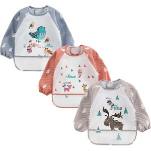 Haimoburg 3pcs Bavoirs Manches Longues Etanches Blouse Peinture Enfant Tablier D'Alimentat - Publicité Haimoburg 3pcs Bavoirs Manches Longues Etanches Blouse Peinture Enfant Tablier D'Alimentat - Publicité