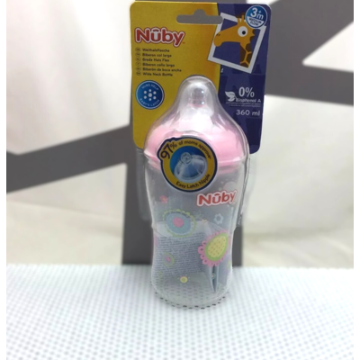 Nuby Biberon Transparent Fleurs 360 Ml Sans Bpa Bébé Dès 3 Mois - Publicité Nuby Biberon Transparent Fleurs 360 Ml Sans Bpa Bébé Dès 3 Mois - Publicité