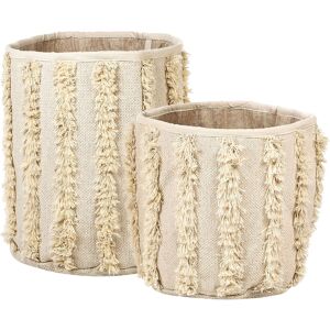 Beliani Lot de 2 paniers de stockage en coton beige - Paniers de stockage - Publicité Beliani Lot de 2 paniers de stockage en coton beige - Paniers de stockage - Publicité