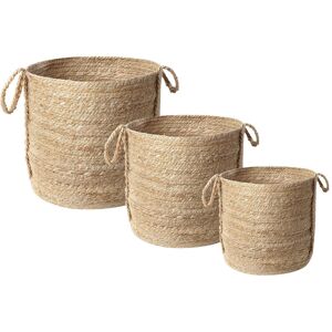 Beliani Ensemble de 3 paniers de rangement en jute naturel 30 cm - Boîte de rangement - Publicité Beliani Ensemble de 3 paniers de rangement en jute naturel 30 cm - Boîte de rangement - Publicité