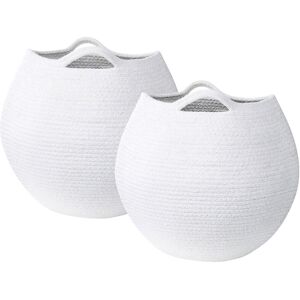 Ensemble de paniers en coton Beliani - 30x30cm - Blanc - Publicité Ensemble de paniers en coton Beliani - 30x30cm - Blanc - Publicité