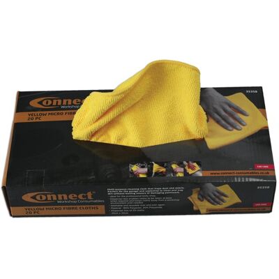Connect Chiffons En Microfibre Jaunes Dans Boîte Distributeur 20pc 35358 - Publicité Connect Chiffons En Microfibre Jaunes Dans Boîte Distributeur 20pc 35358 - Publicité