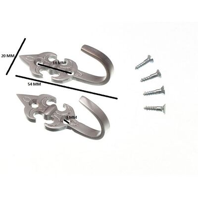 Onestopdiy Embrasse Rideau Tenir Crochets Fleur De Lys Mat Chrome + Vis 60mm 100 Paires - Publicité Onestopdiy Embrasse Rideau Tenir Crochets Fleur De Lys Mat Chrome + Vis 60mm 100 Paires - Publicité