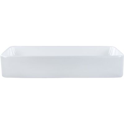 Lavabo rectangulaire en céramique blanc Ulua de Beliani - Lavabo de salle de bain - Publicité Lavabo rectangulaire en céramique blanc Ulua de Beliani - Lavabo de salle de bain - Publicité