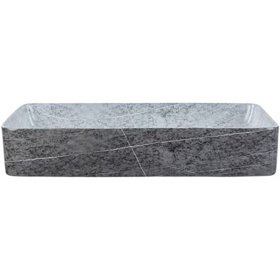 Beliani Lavabo - Céramique Grise Rectangulaire Style Industriel - 61x35cm - Publicité Beliani Lavabo - Céramique Grise Rectangulaire Style Industriel - 61x35cm - Publicité