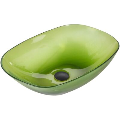 Lavabo de salle de bain Beliani - Surface solide verte, 54x36cm - Publicité Lavabo de salle de bain Beliani - Surface solide verte, 54x36cm - Publicité