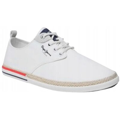 Baskets Basses Blanches À Lacets Pepe Jeans Pour Homme, Pointure 43 Awe - Publicité Baskets Basses Blanches À Lacets Pepe Jeans Pour Homme, Pointure 43 Awe - Publicité