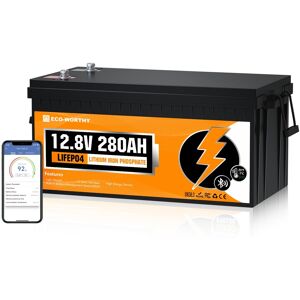 Eco-Worthy 12v 280ah Batterie Lithium Lifepo4 Bluetooth Bms Pour Camping-Cars - Publicité Eco-Worthy 12v 280ah Batterie Lithium Lifepo4 Bluetooth Bms Pour Camping-Cars - Publicité