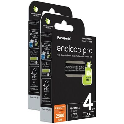 Panasonic - Eneloops Pro - AA - 4-pack - Rechargeable Batteries - Publicité Panasonic - Eneloops Pro - AA - 4-pack - Rechargeable Batteries - Publicité