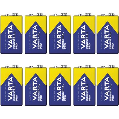 10x Piles Alcalines 9 V R-9 6lr61 Varta Industrial Pro - Publicité 10x Piles Alcalines 9 V R-9 6lr61 Varta Industrial Pro - Publicité
