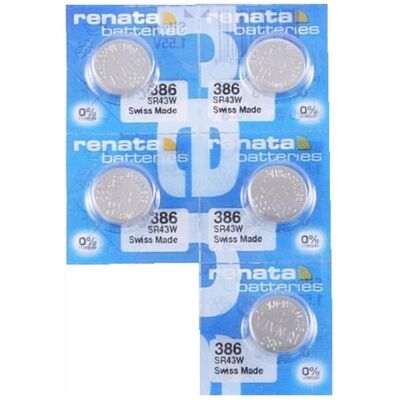 Renata X386 Sr43w - Lot de 5 blisters de piles bouton - Publicité Renata X386 Sr43w - Lot de 5 blisters de piles bouton - Publicité