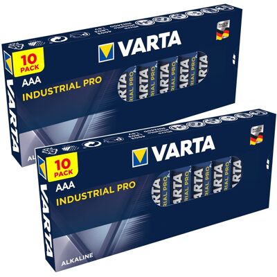 20 Piles Varta Industrial Lr03 / Aaa Type 4006 Professionnelles Industrielles - Publicité 20 Piles Varta Industrial Lr03 / Aaa Type 4006 Professionnelles Industrielles - Publicité