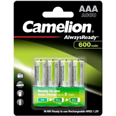 Camelion Modèle NiMH 600mAh 1.2V - Batterie - Publicité Camelion Modèle NiMH 600mAh 1.2V - Batterie - Publicité