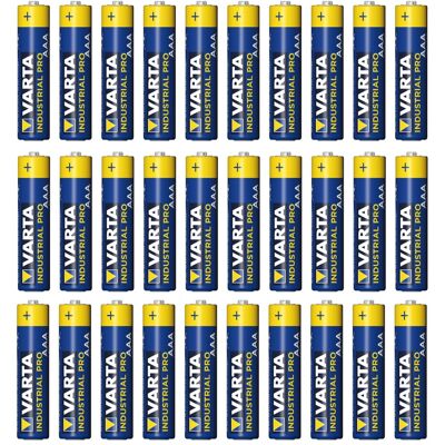 30x R-03 Lr03 Aaa Pile Alcaline Varta Industrial 4003 - Publicité 30x R-03 Lr03 Aaa Pile Alcaline Varta Industrial 4003 - Publicité