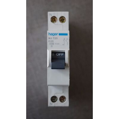 1 Disjoncteur Hager Mcb 1p+n 25a C 4,5 Kva Référence Mj 725 Code 440725 - Publicité 1 Disjoncteur Hager Mcb 1p+n 25a C 4,5 Kva Référence Mj 725 Code 440725 - Publicité