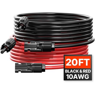 Vevor - 6,1 m 10 AWG - 2 pièces - Câble d’extension panneau solaire - Publicité Vevor - 6,1 m 10 AWG - 2 pièces - Câble d’extension panneau solaire - Publicité