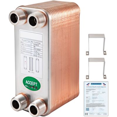 Vevor Echangeur Thermique Echangeur De Chaleur Thermique À 40 Plaques 1240mn34 - Publicité Vevor Echangeur Thermique Echangeur De Chaleur Thermique À 40 Plaques 1240mn34 - Publicité