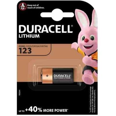 Duracell - CR123A - 3V - 1400mAh - Lithium - Batterie - Publicité Duracell - CR123A - 3V - 1400mAh - Lithium - Batterie - Publicité