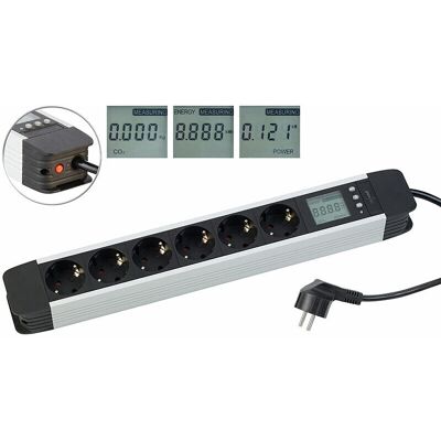 Multiprise 6 Prises Avec Wattmètre Et Écran Lcd - Revolt - Publicité Multiprise 6 Prises Avec Wattmètre Et Écran Lcd - Revolt - Publicité