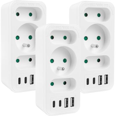Maclean 3x Prise De Courant Multiples Ttriple Répartiteur Usb-A Usb-C 20w Blanc - Publicité Maclean 3x Prise De Courant Multiples Ttriple Répartiteur Usb-A Usb-C 20w Blanc - Publicité