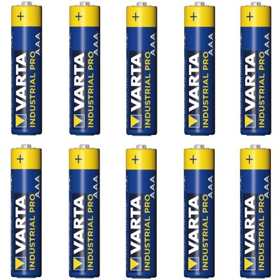 10 Piles Alcalines R-03 Lr3 Aaa 1.5 V Varta Industrial - Publicité 10 Piles Alcalines R-03 Lr3 Aaa 1.5 V Varta Industrial - Publicité