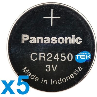 Panasonic 5 X Pile Bouton Cr2450 Lithium 3v Bulk Tampon De Sauvegarde - Publicité Panasonic 5 X Pile Bouton Cr2450 Lithium 3v Bulk Tampon De Sauvegarde - Publicité