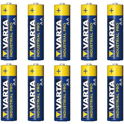 Piles Lr06 Aa 1,5v Varta Industrial - Lot De 10 - Publicité Piles Lr06 Aa 1,5v Varta Industrial - Lot De 10 - Publicité