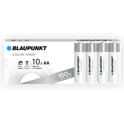 Blaupunkt LR6 - Piles alcalines AA - Lot de 10 - Publicité Blaupunkt LR6 - Piles alcalines AA - Lot de 10 - Publicité