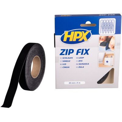 Ruban Auto-Agrippant Zip Fix (Sangle) - Noir 20mm X 5m Hpx - Publicité Ruban Auto-Agrippant Zip Fix (Sangle) - Noir 20mm X 5m Hpx - Publicité