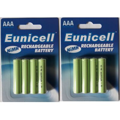 Envoi Avec Suivi - Eunicell 8 Piles Rechargeables Aaa - Lr03 1,2 Volt 900 Mah - Publicité Envoi Avec Suivi - Eunicell 8 Piles Rechargeables Aaa - Lr03 1,2 Volt 900 Mah - Publicité