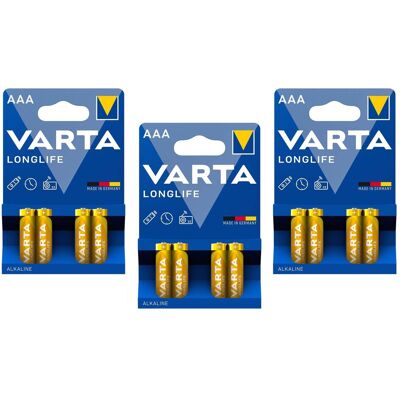 Varta 4103 - 3 Blisters de 4 Piles Longlife AAA - Publicité Varta 4103 - 3 Blisters de 4 Piles Longlife AAA - Publicité