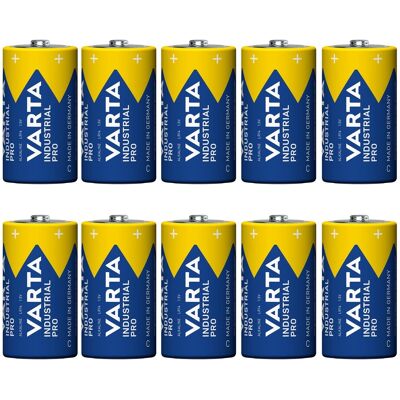 10 Piles R-14 Lr14 C 1,5 V Alcalines Varta Industrial Pro - Publicité 10 Piles R-14 Lr14 C 1,5 V Alcalines Varta Industrial Pro - Publicité
