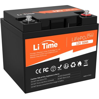 Litime 12v 50ah Lifepo4 Batterie Lithium Puissance De Sortie 640w 15,000+ Cycles - Publicité Litime 12v 50ah Lifepo4 Batterie Lithium Puissance De Sortie 640w 15,000+ Cycles - Publicité