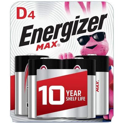 Energizer Max D Piles Alcalines, Lot De 4 - Publicité Energizer Max D Piles Alcalines, Lot De 4 - Publicité